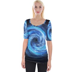 Hole Space Galaxy Star Planet Wide Neckline Tee