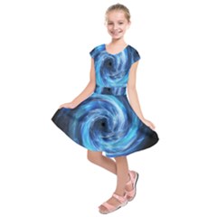 Hole Space Galaxy Star Planet Kids  Short Sleeve Dress by Mariart