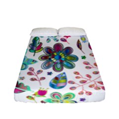 Prismatic Psychedelic Floral Heart Background Fitted Sheet (full/ Double Size)