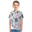 Prismatic Psychedelic Floral Heart Background Kids  Sport Mesh Tee View1