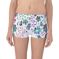 Prismatic Psychedelic Floral Heart Background Boyleg Bikini Bottoms by Mariart