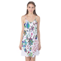 Prismatic Psychedelic Floral Heart Background Camis Nightgown