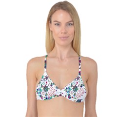 Prismatic Psychedelic Floral Heart Background Reversible Tri Bikini Top by Mariart