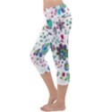 Prismatic Psychedelic Floral Heart Background Capri Yoga Leggings View2