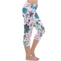 Prismatic Psychedelic Floral Heart Background Capri Yoga Leggings View3