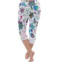 Prismatic Psychedelic Floral Heart Background Capri Yoga Leggings View4