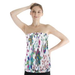 Prismatic Psychedelic Floral Heart Background Strapless Top