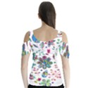 Prismatic Psychedelic Floral Heart Background Butterfly Sleeve Cutout Tee  View2