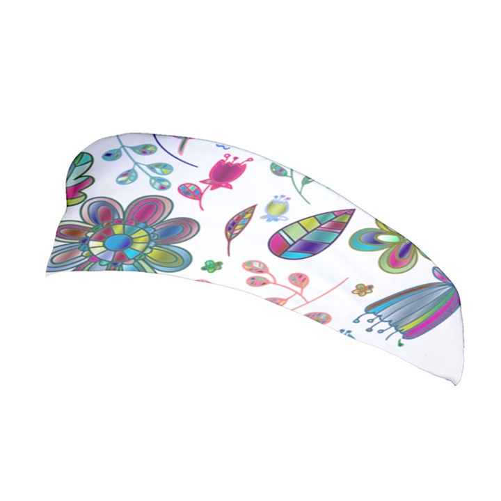 Prismatic Psychedelic Floral Heart Background Stretchable Headband