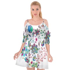 Prismatic Psychedelic Floral Heart Background Cutout Spaghetti Strap Chiffon Dress by Mariart