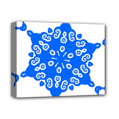 Snowflake Art Blue Cool Polka Dots Deluxe Canvas 14  X 11  by Mariart