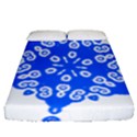 Snowflake Art Blue Cool Polka Dots Fitted Sheet (Queen Size) View1