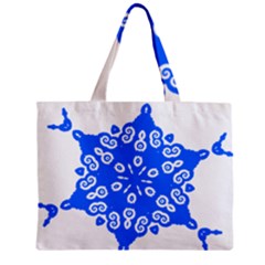 Snowflake Art Blue Cool Polka Dots Zipper Mini Tote Bag