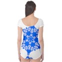 Snowflake Art Blue Cool Polka Dots Boyleg Leotard  View2