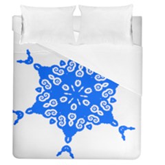 Snowflake Art Blue Cool Polka Dots Duvet Cover (queen Size) by Mariart