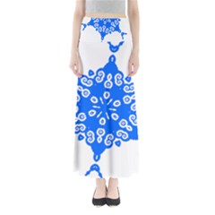 Snowflake Art Blue Cool Polka Dots Full Length Maxi Skirt