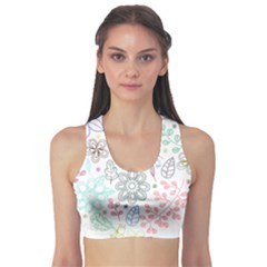 Prismatic Neon Floral Heart Love Valentine Flourish Rainbow Sports Bra