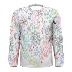 Prismatic Neon Floral Heart Love Valentine Flourish Rainbow Men s Long Sleeve Tee by Mariart