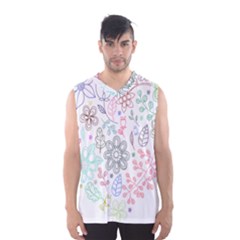 Prismatic Neon Floral Heart Love Valentine Flourish Rainbow Men s Basketball Tank Top