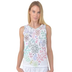 Prismatic Neon Floral Heart Love Valentine Flourish Rainbow Women s Basketball Tank Top