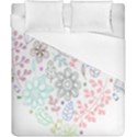 Prismatic Neon Floral Heart Love Valentine Flourish Rainbow Duvet Cover (California King Size) View1