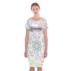 Prismatic Neon Floral Heart Love Valentine Flourish Rainbow Classic Short Sleeve Midi Dress by Mariart