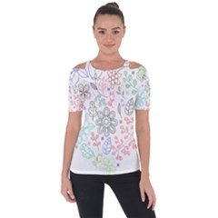 Prismatic Neon Floral Heart Love Valentine Flourish Rainbow Short Sleeve Top