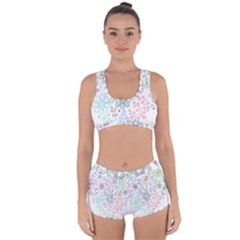 Prismatic Neon Floral Heart Love Valentine Flourish Rainbow Racerback Boyleg Bikini Set