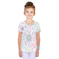 Prismatic Neon Floral Heart Love Valentine Flourish Rainbow Kids  One Piece Tee