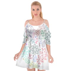 Prismatic Neon Floral Heart Love Valentine Flourish Rainbow Cutout Spaghetti Strap Chiffon Dress by Mariart