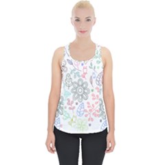 Prismatic Neon Floral Heart Love Valentine Flourish Rainbow Piece Up Tank Top by Mariart