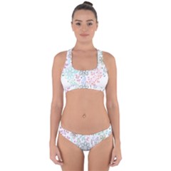 Prismatic Neon Floral Heart Love Valentine Flourish Rainbow Cross Back Hipster Bikini Set