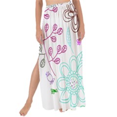 Prismatic Neon Floral Heart Love Valentine Flourish Rainbow Maxi Chiffon Tie-up Sarong