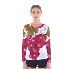 Red Fruit Grape Women s Long Sleeve Tee