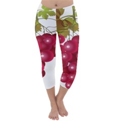 Red Fruit Grape Capri Winter Leggings 