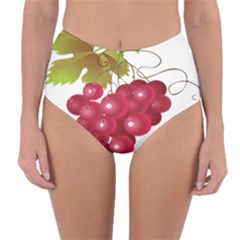 Red Fruit Grape Reversible High-waist Bikini Bottoms