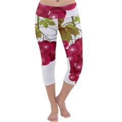 Red Fruit Grape Capri Yoga Leggings