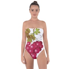 Red Fruit Grape Tie Back One Piece Swimsuit by Mariart