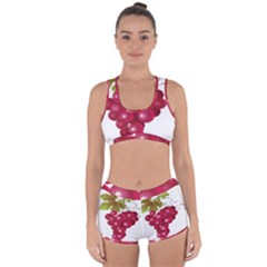 Red Fruit Grape Racerback Boyleg Bikini Set