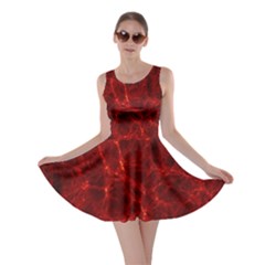 Simulation Red Water Waves Light Skater Dress by Mariart