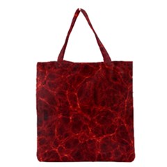 Simulation Red Water Waves Light Grocery Tote Bag by Mariart