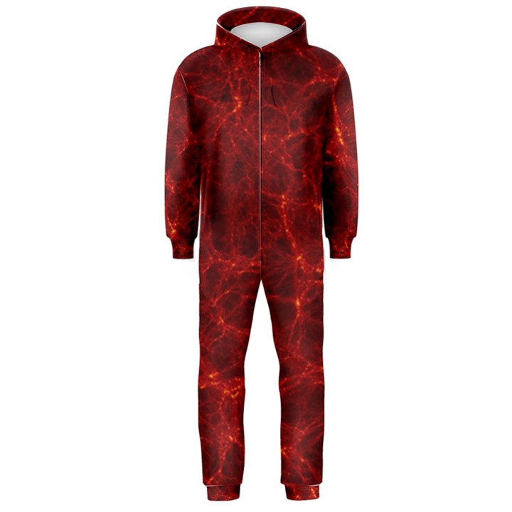 Simulation Red Water Waves Light Hooded Jumpsuit (Men) 