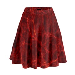 Simulation Red Water Waves Light High Waist Skirt by Mariart