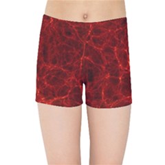 Simulation Red Water Waves Light Kids Sports Shorts