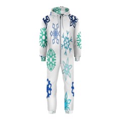 Snowflakes Blue Green Star Hooded Jumpsuit (kids)