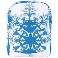 Snowflakes Blue Flower Full Print Backpack