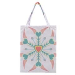 Snowflakes Heart Love Valentine Angle Pink Blue Sexy Classic Tote Bag by Mariart