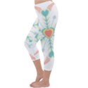 Snowflakes Heart Love Valentine Angle Pink Blue Sexy Capri Winter Leggings  View2