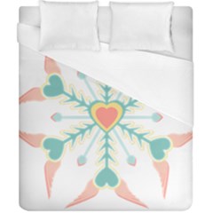 Snowflakes Heart Love Valentine Angle Pink Blue Sexy Duvet Cover (california King Size) by Mariart