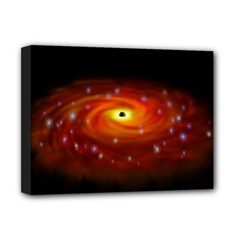 Space Galaxy Black Sun Deluxe Canvas 16  X 12   by Mariart